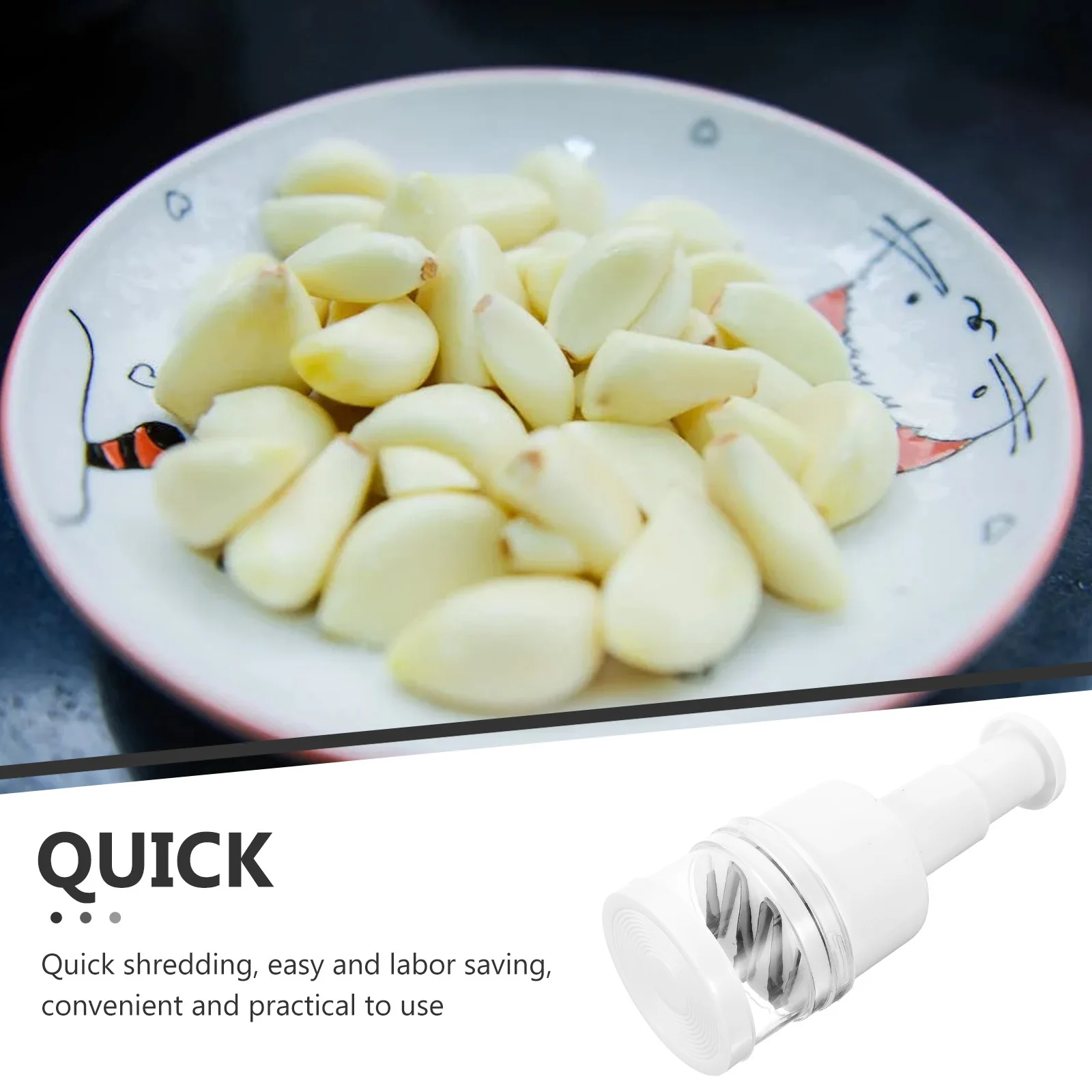 

【】 Crusher Quick Shredding Labor-Saving Kitchen Tool Vegetable Shredder Garlic Presser Smooth Edges Rounded