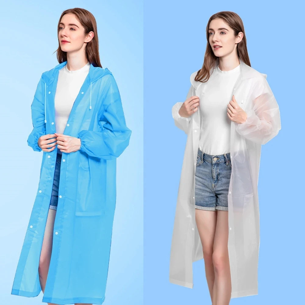 Chubasquero impermeable reutilizable, Poncho de moda para acampar, actividades al aire libre, Material Eva grueso para una protección definitiva, 1 unidad