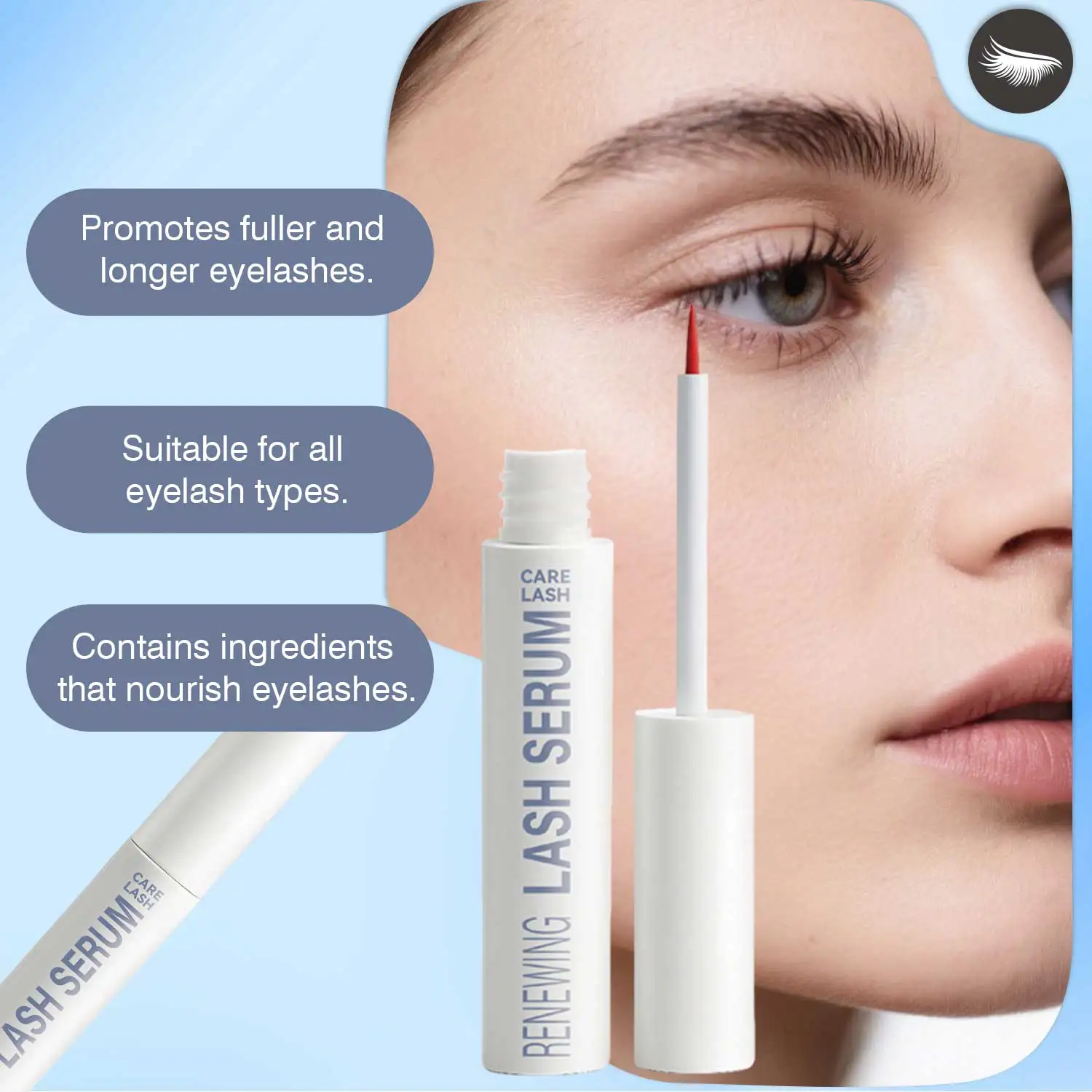 Erneuerndes Wimpernserum steigert längere, vollere und dickere Wimpernbehandlung, Wimpernwachstum, verdickte Pflegeprodukte