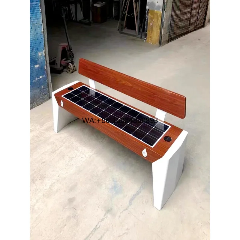 

PV Solar Outdoor Stainless Steel Smart Bench Garden Leisure Furniture With Wireless Charging Multi-functional Public Seat