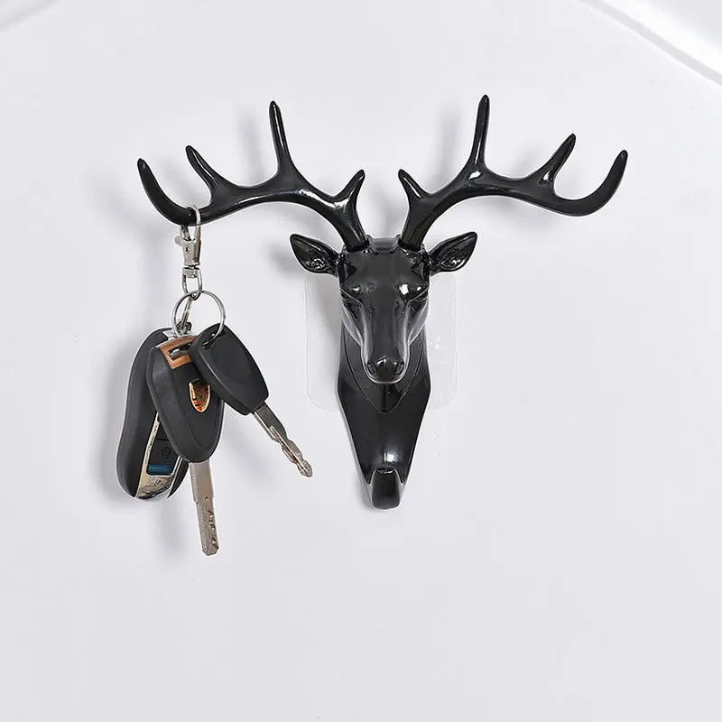 

Animal Modeling Hooks Creative Vintage Wall Hanging Hook Hanging Clothes Hat Scarf Key Deer Horns Hanger Rack Walls Decoration