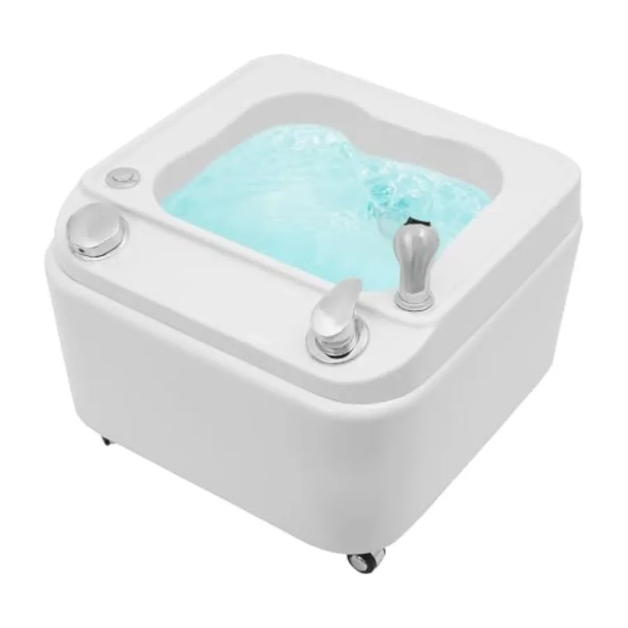 

Portable Acrylic Foot Spa Bathtub with 7 Colors LED Light and Hand Shower Adjustable Hot Cold Water Function for Home Use