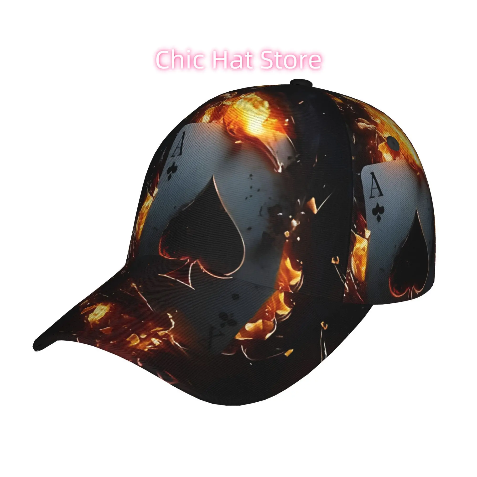 1pc of 3D Digitally Printed Playing Cards And a Printed Baseball Cap Suitable for All Genders - a Lightweight And Adjustable Sun