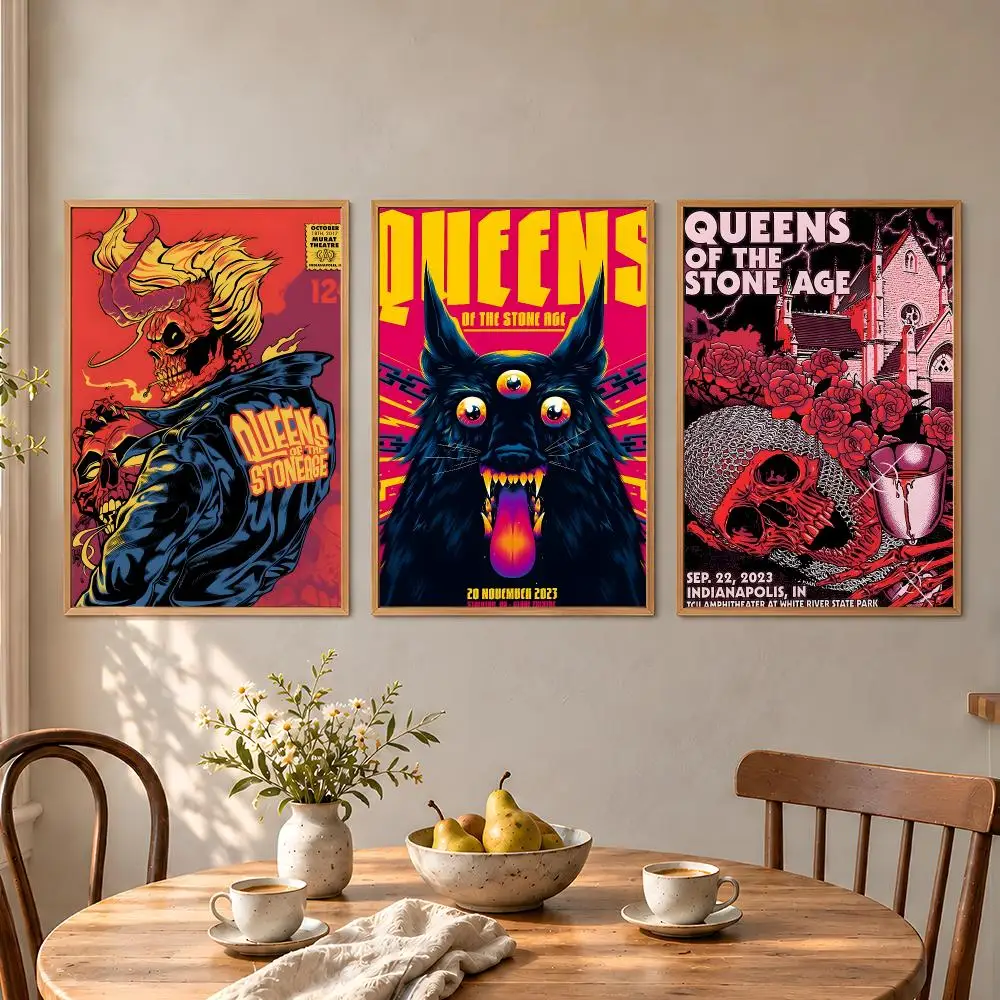Songs for the Deaf Band Josh Homme QOTSA Poster Aesthetic Wall Art Poster HD Waterproof PP Self Adhesive Bedroom Dorm Room Decor