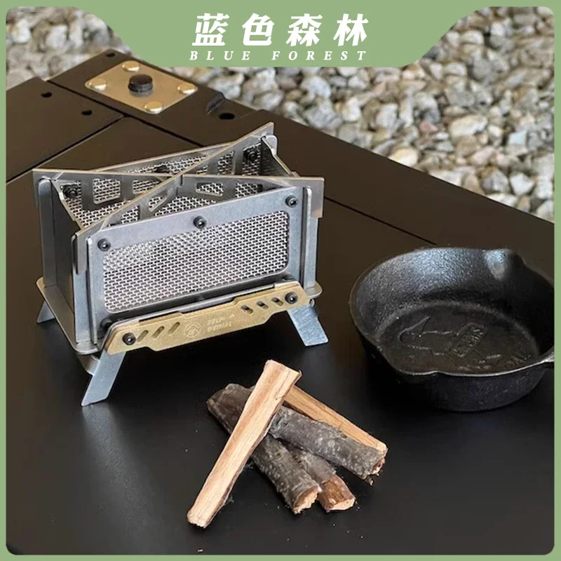 Outdoor camping desktop mini firewood stove portable fire viewing stove mosquito incense incense burner folding ornaments mobile