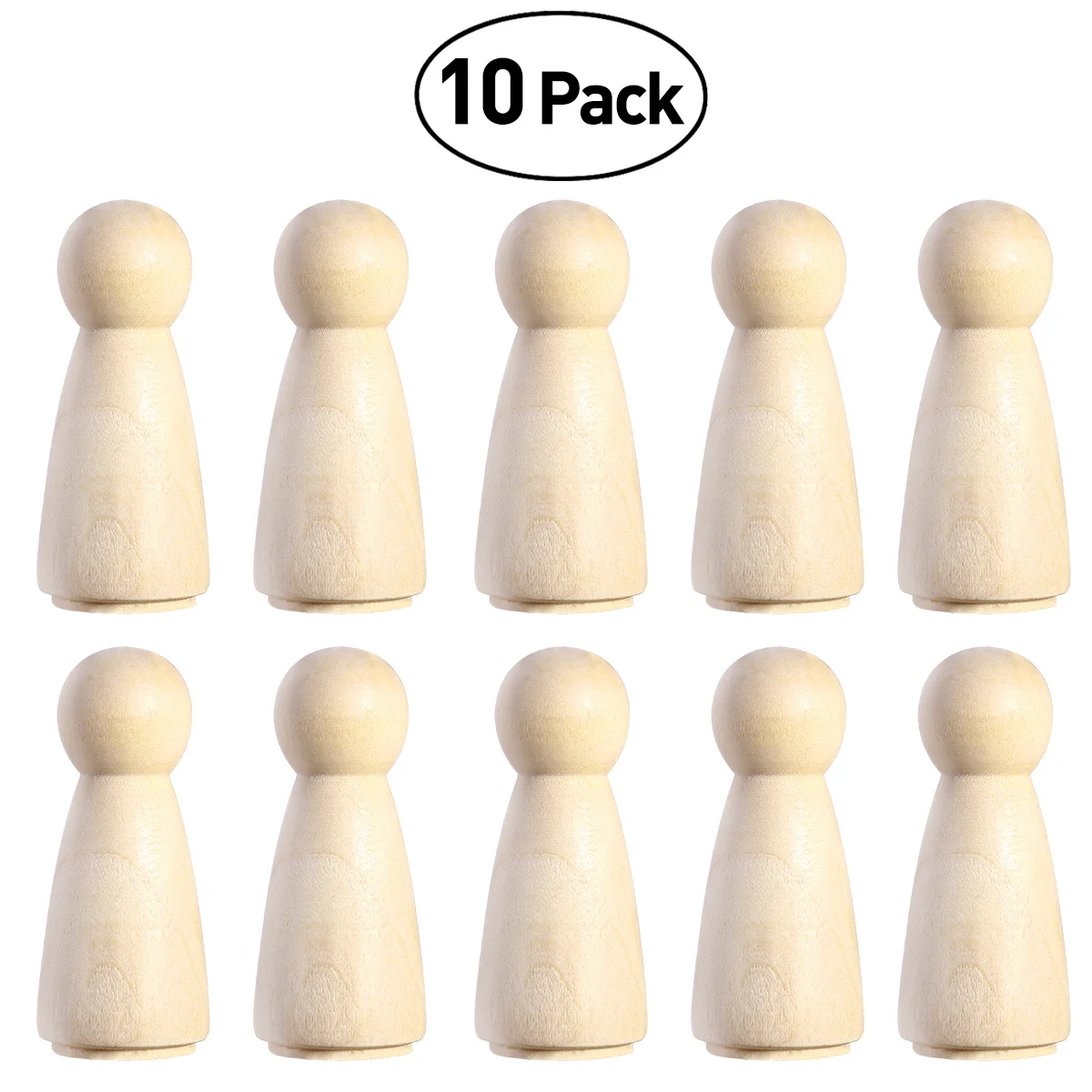 

10Pcs Wooden Peg DIY Blank Plain Cake Toppers Wedding Party Christmas Decoration Handmade Ornament Keepsake