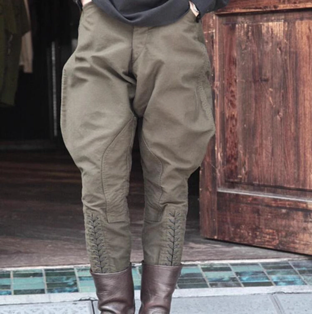 

Vintage Colonial Loose Pants For Men Military Horseman Castaways Costume Punk Rock Bloomers Trousers