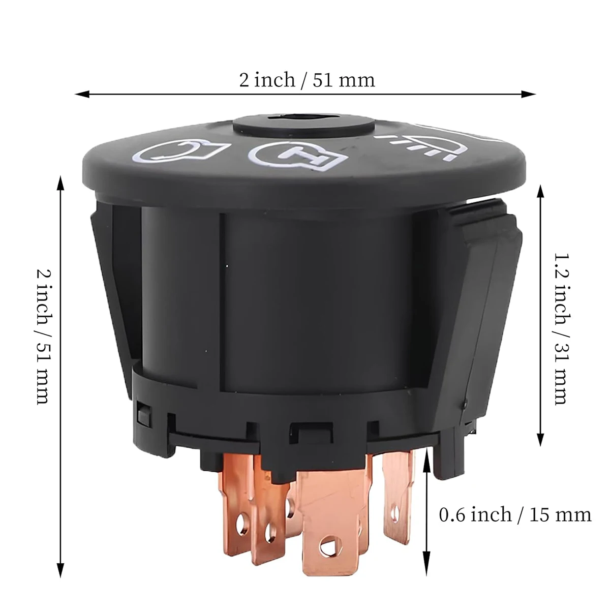 Ignition Switch 4-Positions 7-Terminals for Craftsman Husqvarna Dixon CubCadet John Deere MTD Murray , 175566 163968 925-1741