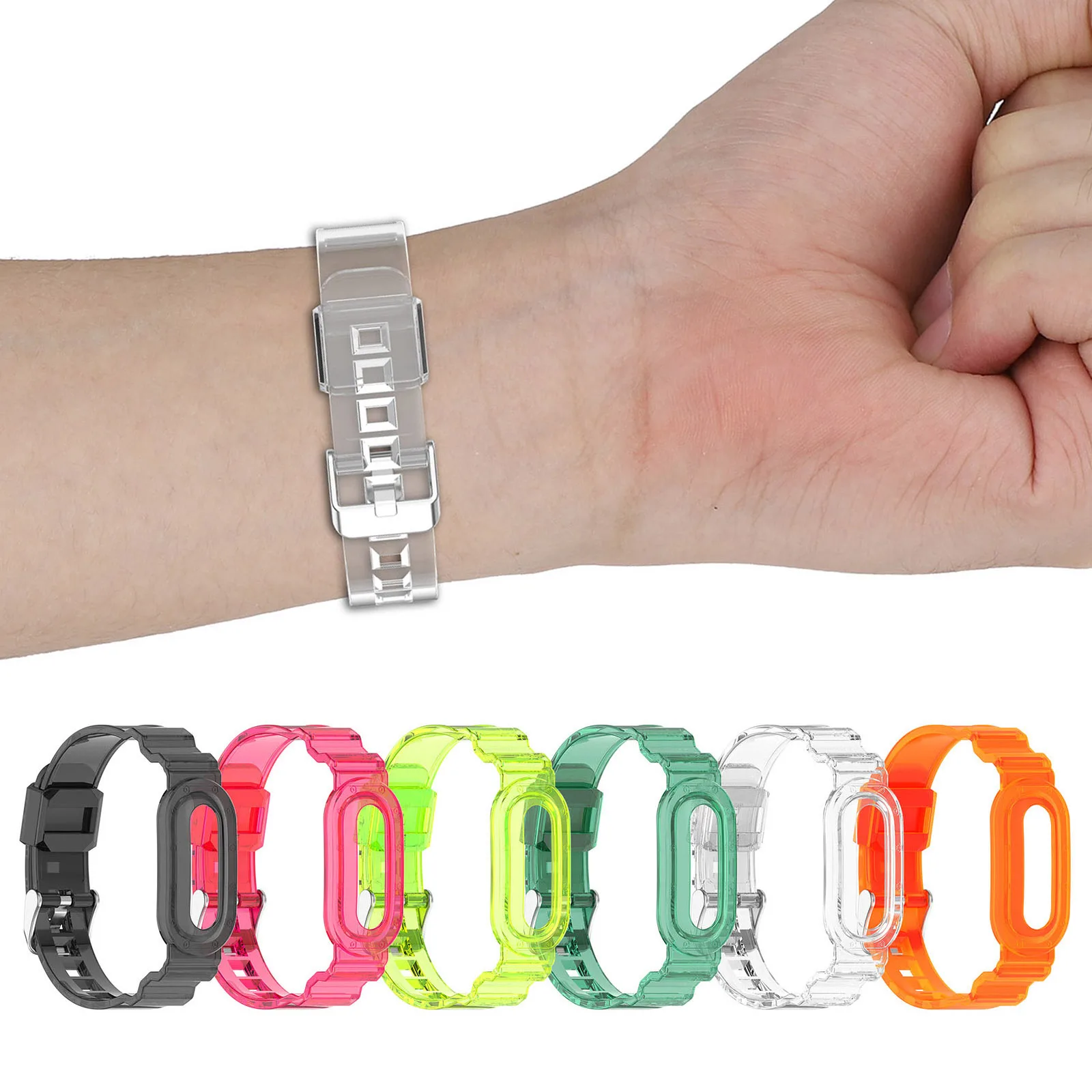 Pulseira Transparente de TPU para Google Fitbit Air Fitness Tracker, Pulseira de Substituição Esportiva, Resistente ao Suor e à Água para Homens e Mul