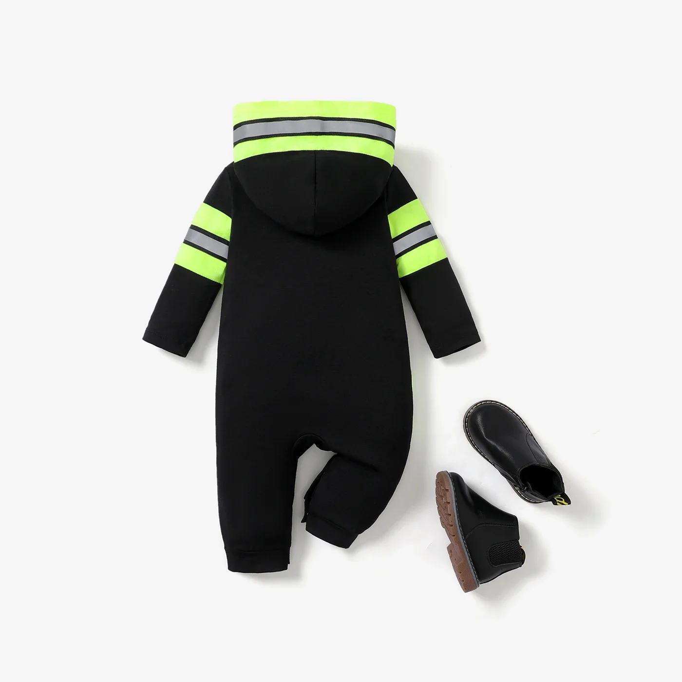 PatPat Baby Boy/Girl Naia Firefighter Style Long Sleeve Hooded Jumpsuit  Luminous printing Casual/Outdoor  Autumn