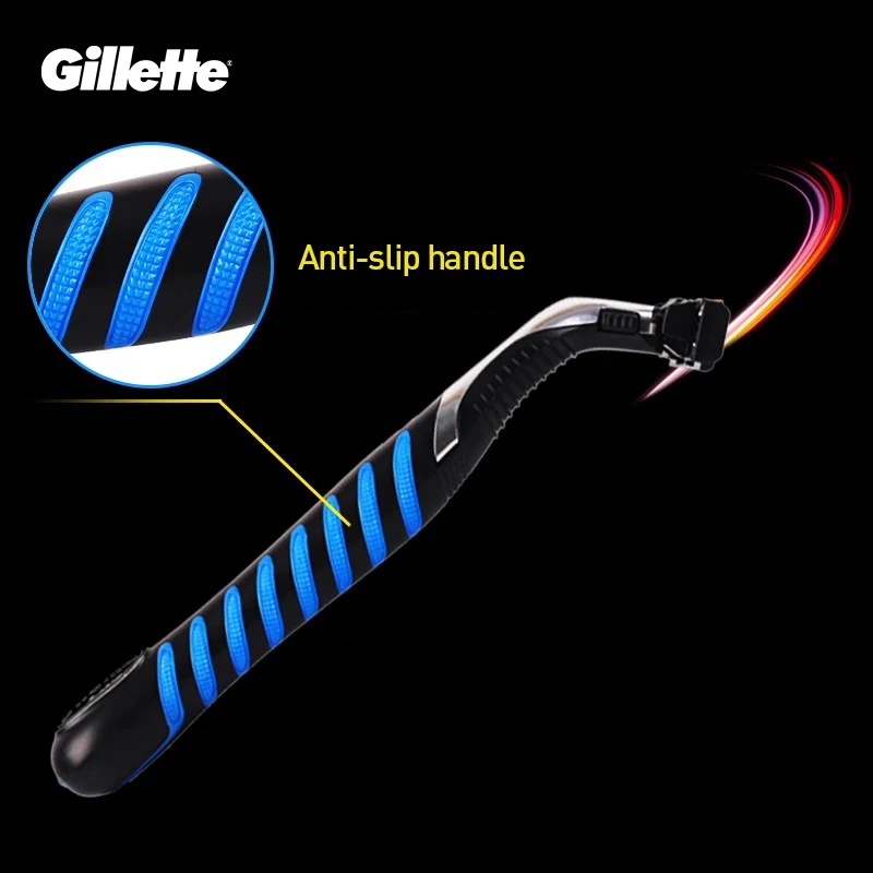 Gillette Vector 3 Razor Set Men's Manual Safety Razor Anti-slip Handle Three Layer Blades Shaving Machine