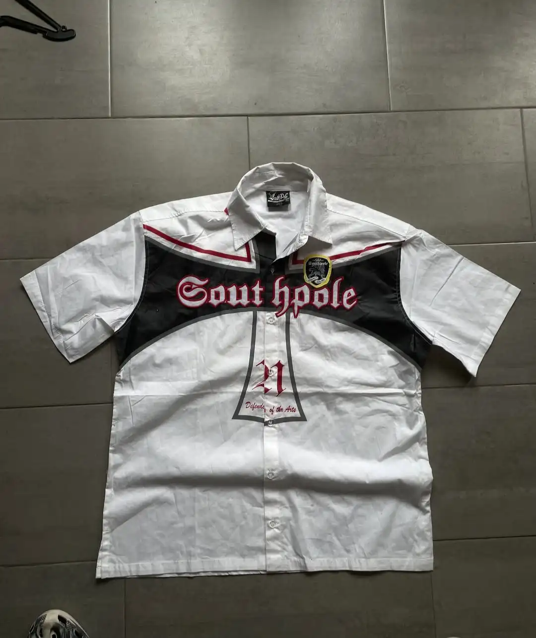 

Y2K Shirt Southpole Retro Cardigan T Shirt Harajuku Men Holy Writ Letter Patch Embroidery Tee Fashion Gothic Short Sleeves Tops