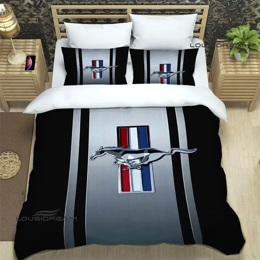 

Mustang car logo 3D NEW Duvet Cover Pillowcase Bedding Set Adult Boy Girl Bedroom Decoration Children Single Double Large