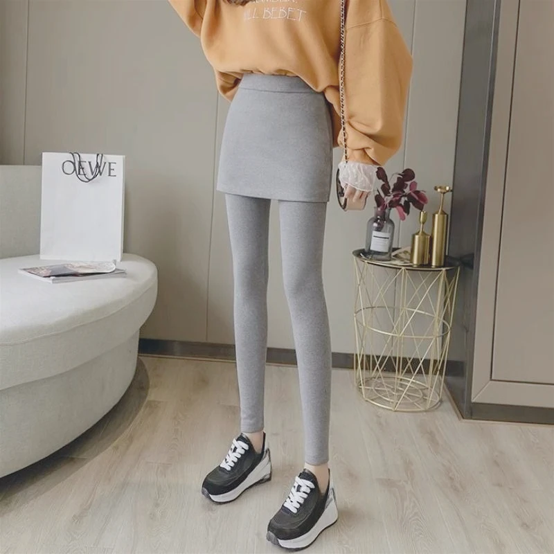 سراويل غير مرئية المنشعب مكونة من قطعتين سراويل ضيقة للسيدات تنورة الورك سميكة ومخملية مريحة للمواعدة فائقة النار