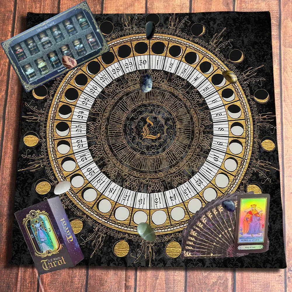 Complete Tarot Cards Set for Beginners Tarot Deck with Moon Phase Divination Altar Cloth Healing Crystals Kit Velvet Storage Bag