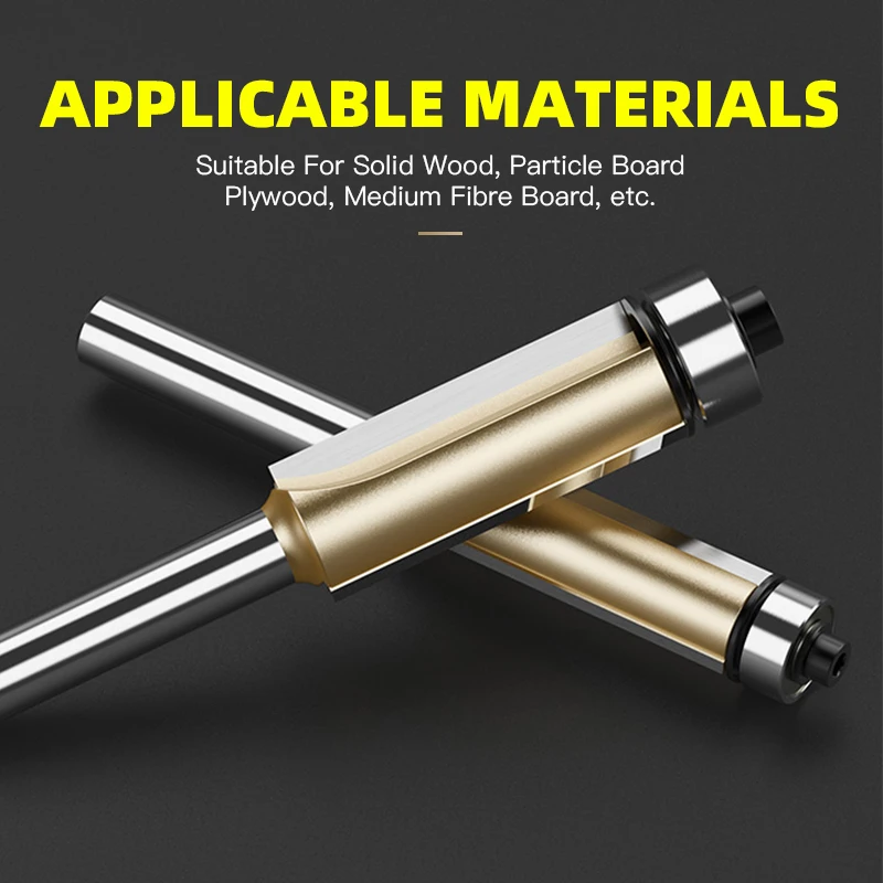 HUHAO Wood Router Bits Flush Trim Bit Top Bearing Carbide Milling Cutter Trimming Cutters Woodworking Tool Shank 1/2