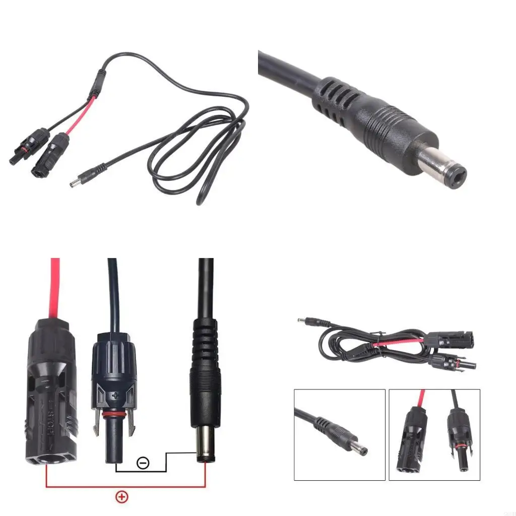 G6DD Solar-Adapter, männlich und weiblich auf 5,5 mm x 2,1 mm männlich, Solarstrom-Verlängerungskabel für Solarpanel-Anschlüsse,