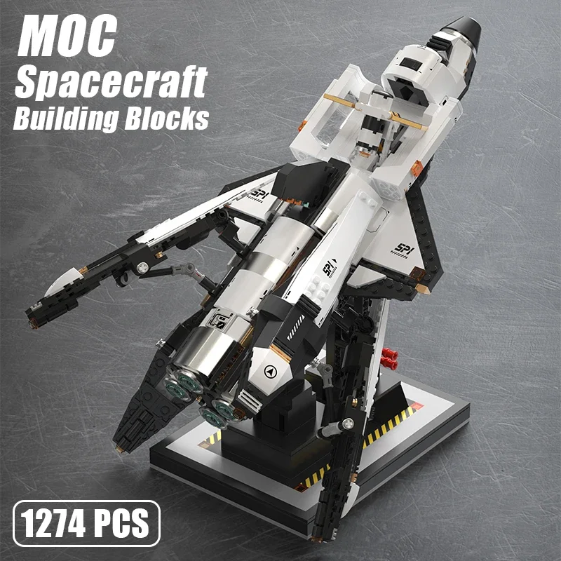 1274 db-os MOC műszaki űrsikló modell építőelemek űrhajó műhold összeszerelő téglák oktatási játékok ajándékok gyerekeknek