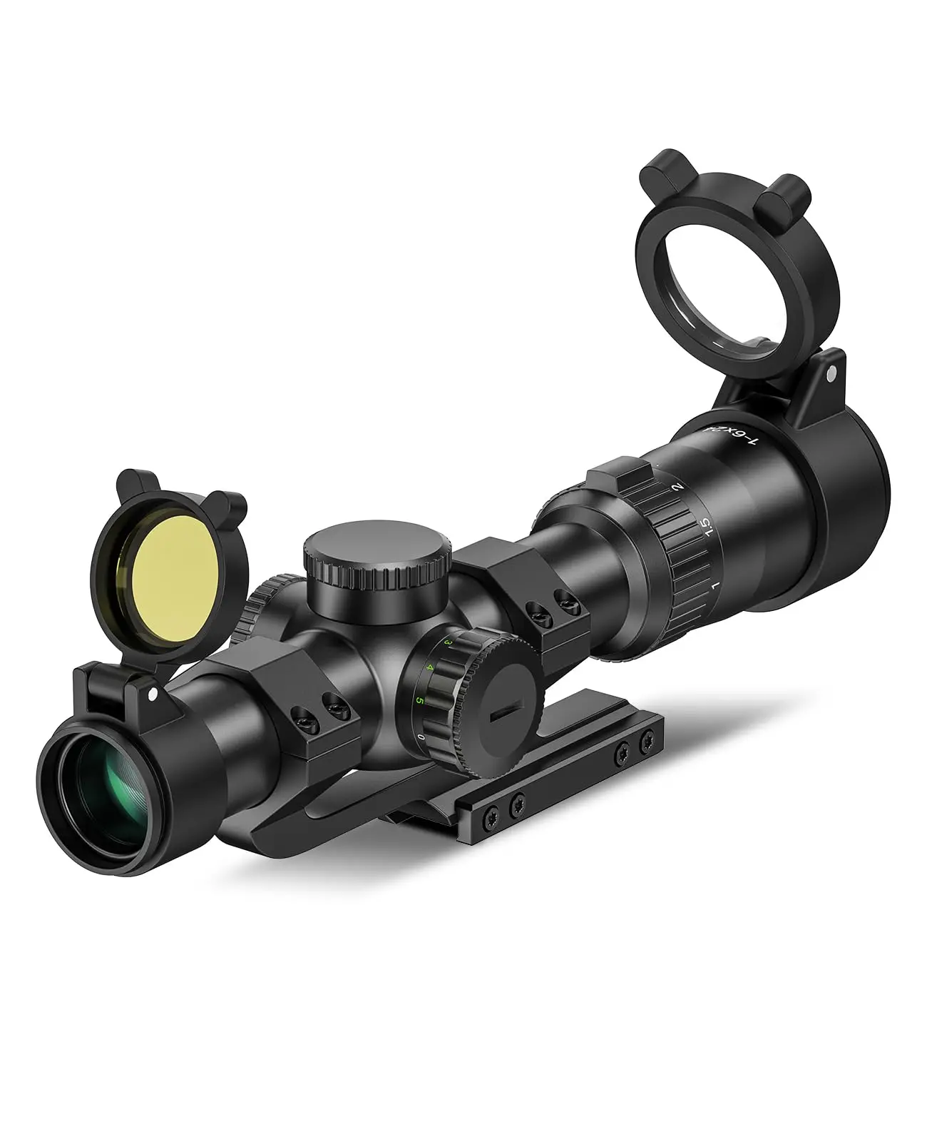 

EZshoot 1-6X24 LPVO Rifle Scope with 5 Levels Red & Green Illuminated Reticle, 30mm, Black