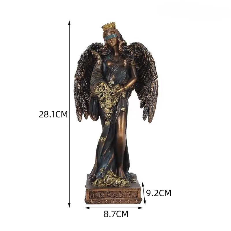 Greek Fortune Muse Mythical Characters Angel Figurine Ornaments Study Tabletop Wisdom Sculpture Living Room Home Decorations
