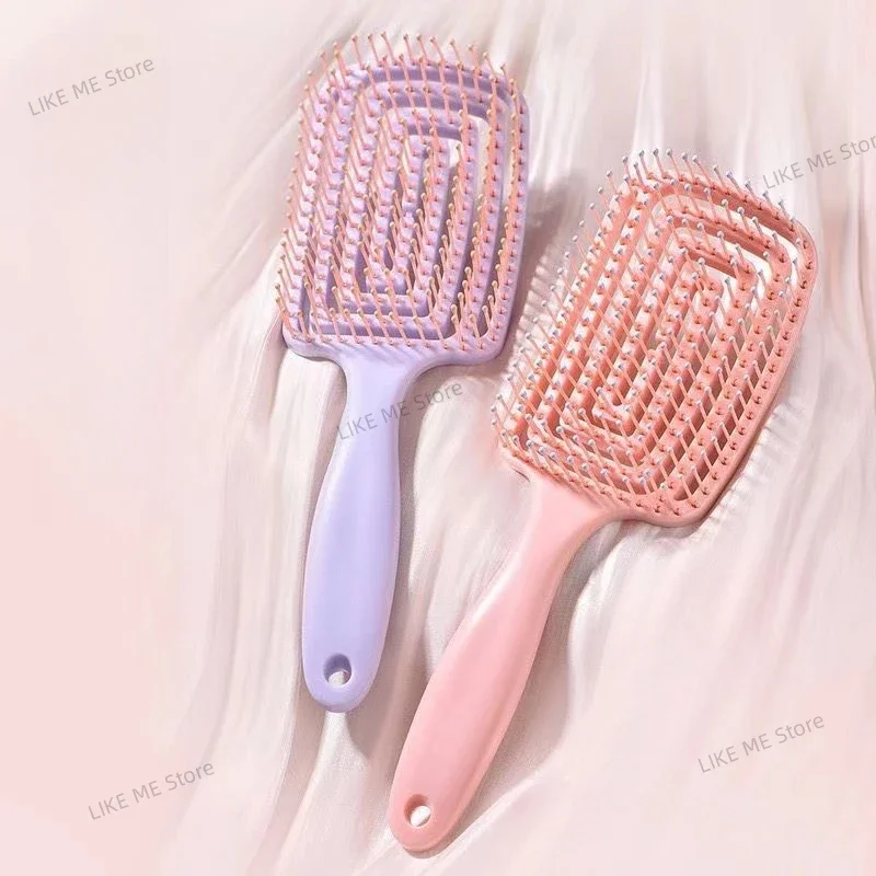 1PC Elastic Massage Comb Hollow Out Hair Brush Scalp Massage Combs Hair Styling Detangler Fast Blow Drying Detangling Tool