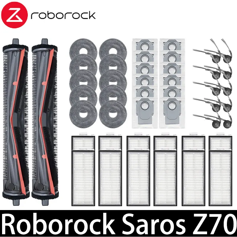 Roborock Saros Z70 Robot Reservestofzuiger Vervangende onderdelen Accessoires Hoofdzijborstel Filter Mop Doek Stofzak