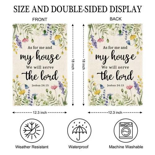 As For Me And My House We Will Serve The Lord Joshua 24:15 Garden Flag Double... PPZ