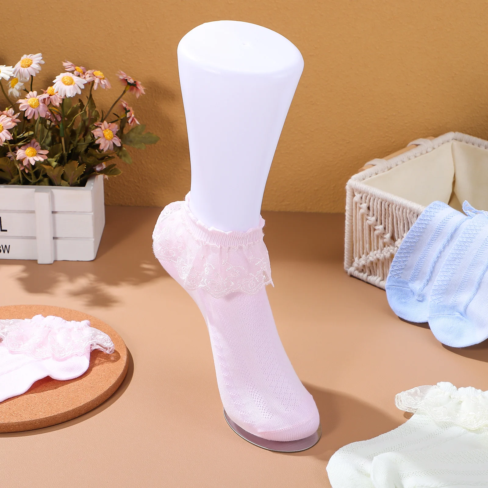 

Realistic Sock Display Foot Mannequin Vinyl Female Shoe Enhanced Durability Seamless Design Elegant Stand For Socks Anklets Foot