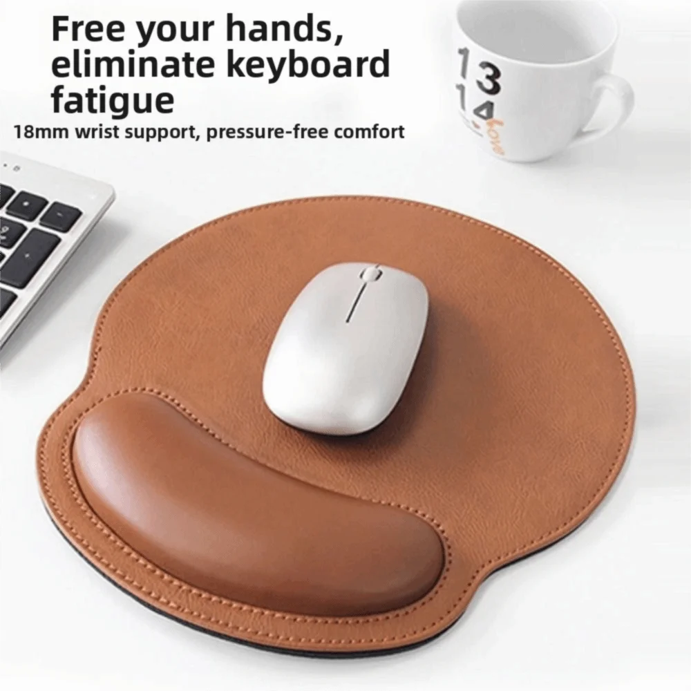 Comfortable PU Leather Mouse Pad Non-Slip with Wrist Rest Mice Mats Waterproof Computer Mouse Pad Gaming Use