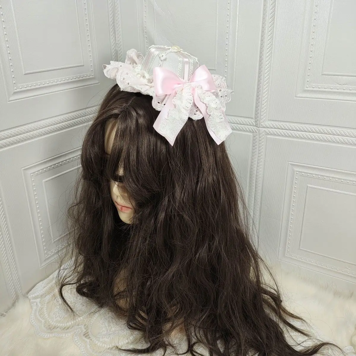 Sombrero de copa con lazo bonito de Lolita, accesorios para el cabello, sombrero japonés de Lolita para niña, tocado