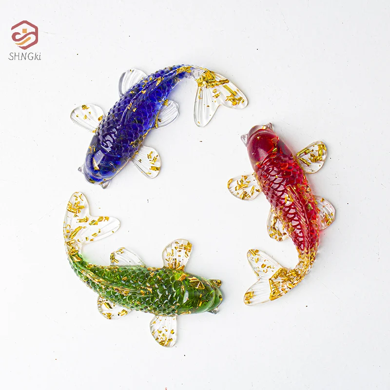 1pc Natural Crystal Crushed Stone Drop Glue Small Fish Home Decoration Small Fish Shaped Handicraft Ornaments