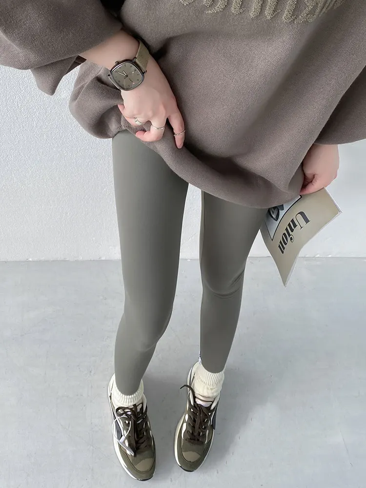 Calças de Yoga de Cintura Alta Slim Fit para Mulheres, Calças Finas de Primavera e Outono, Inversor de Abdômen e Elevador de Quadris...