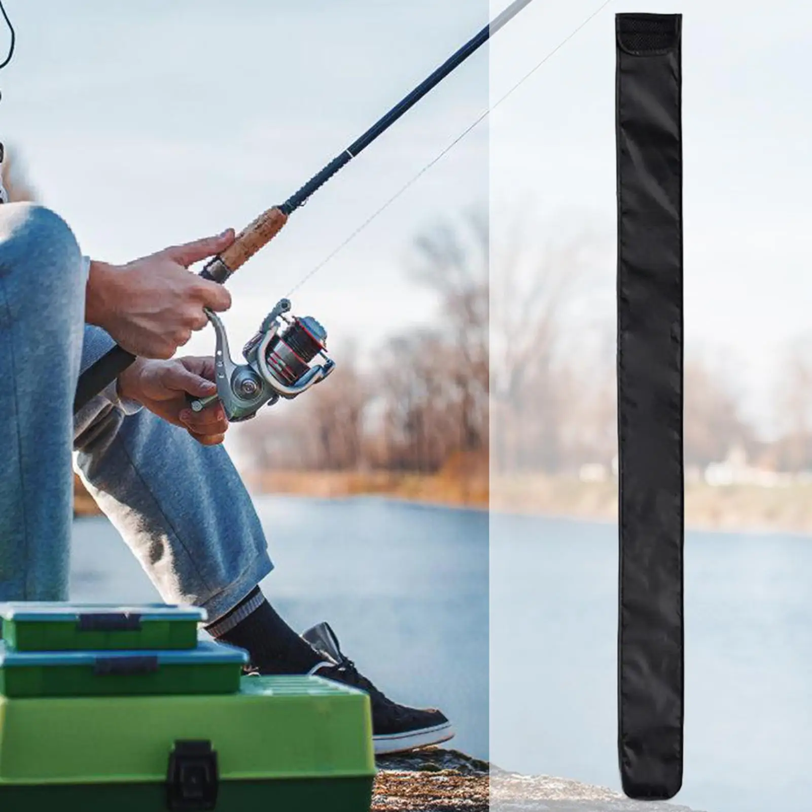 Bolsa protectora para caña de pescar con compartimentos, no elástica, 85, 110, 120, 130, 140cm, cubiertas portátiles para caña de pescar, aparejos de pesca