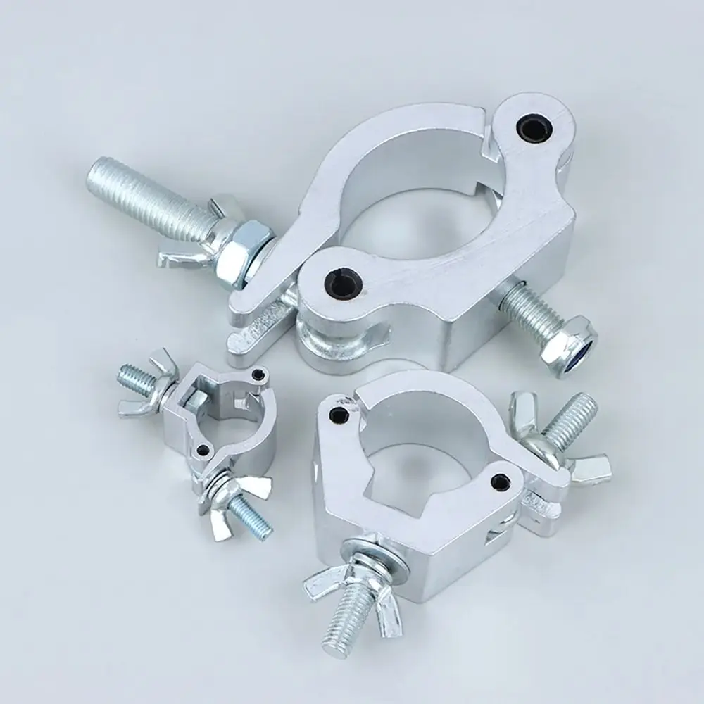 1Pcs Aluminum Alloy Stage Lights Truss Clamp Clip Bracket 18-21mm 38-52mm DJ Light Clamps Quick Release Silver Lamp Hanger Hooks