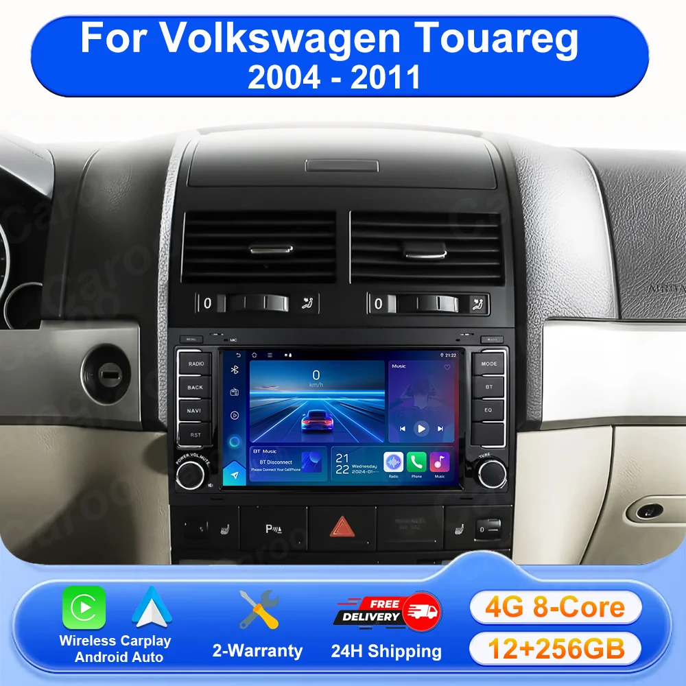 7'' Android 16 Car Radio Carplay Android Auto For Volkswagen Touareg 2004 - 2011 Naviagtion Player Audio WIFI NO 2 Din 4G DVD