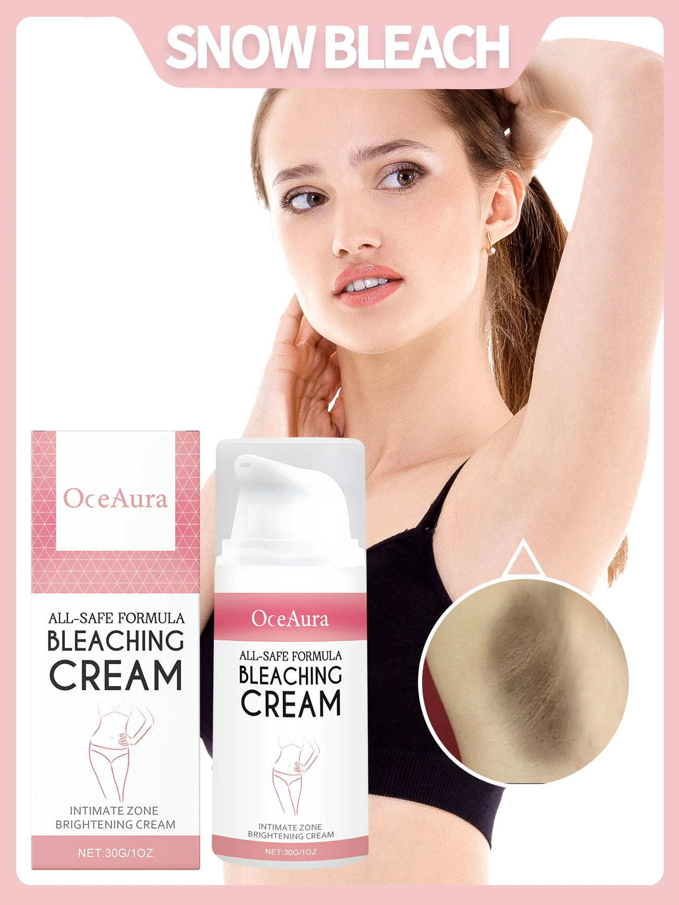 كريم تبييض الجزء الخاص 30 جرام، كريم تبييض تحت الإبط، يفتل تصبغ الجزء الخاص، مناسب لجميع أنواع البشرة