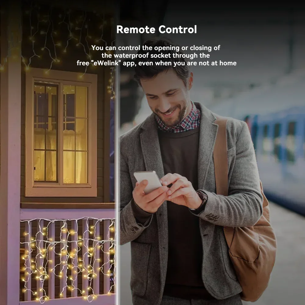 eWelink US Standard Smart WiFi Socket Outdoor Waterproof with Remote Control via Alex Google Assistant Alice Salutel