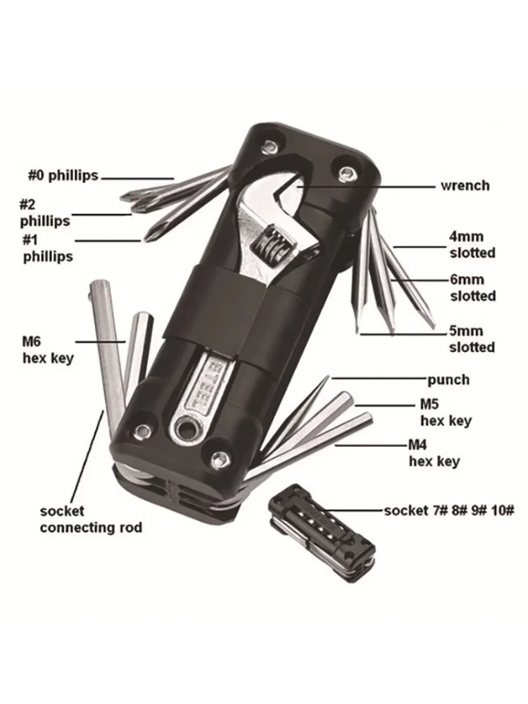 Versatile Bicycle Tool Kit Multitool Set with Tire Repair Tools Screwdriver and Chain for MTB and Road Bikes