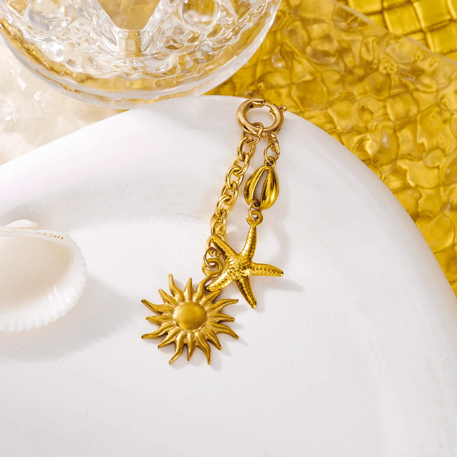 Gmai Edelstahl Muschel Seestern Bikini-Anhänger Wasserdichte Clips für Damen Boho Badeanzug-Anhänger Party Körperschmuck – Detail 8