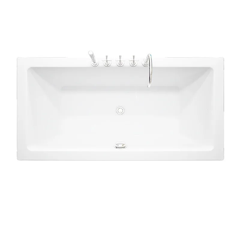 Assembly cylinder faucet rectangular acrylic independent bathtub