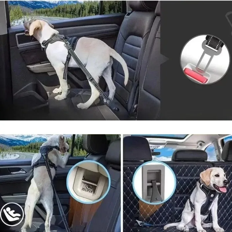 4 Stück Sicherheitsgurt-Adapter Metallclips für Haustierleine, Kompatibel mit LKW- und Autositzen Metall-Sicherheitsgurtclip und Schnallenverschluss