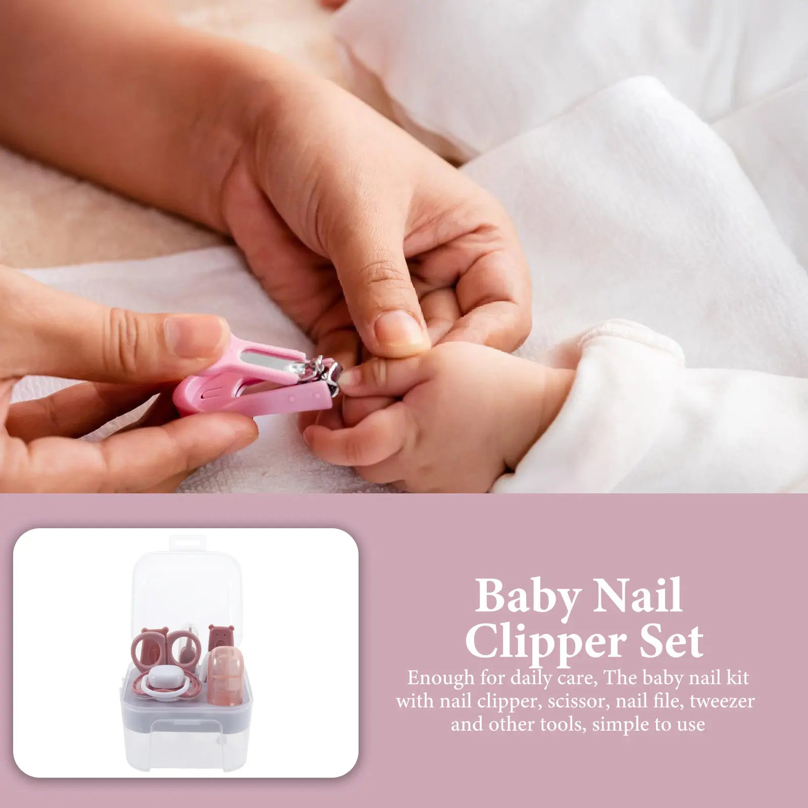 

Набор для ухода за ногтями младенцев: безопасные ножницы, пилка, щипчики для новорожденных и малышей. Идеальный подарок для мамы.