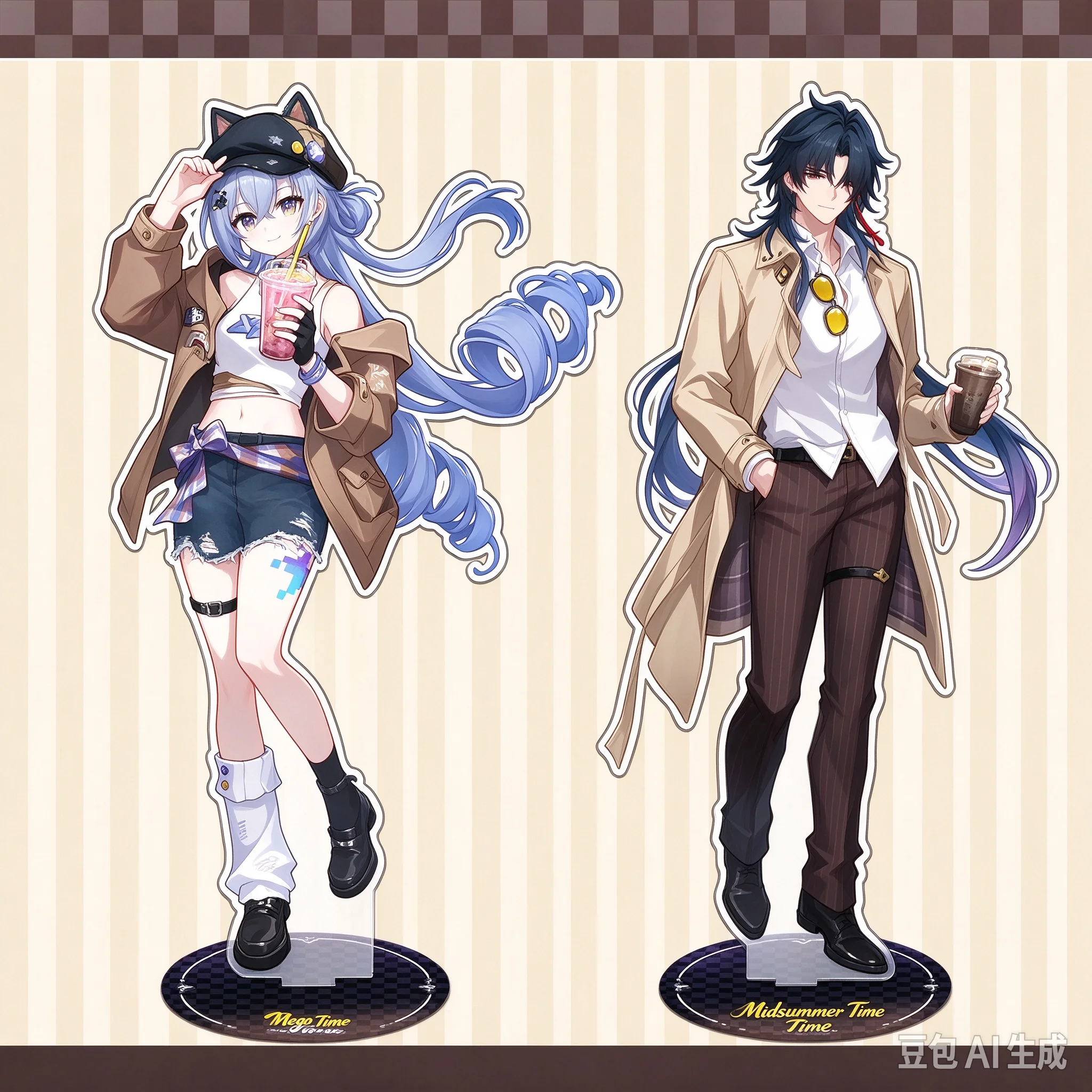 1Pc Honkai: Star Rail Blade Silver Wolf Collectible Desktop Standee Acrylic Laser Ticket Keychain Anime Peripheral Display Set
