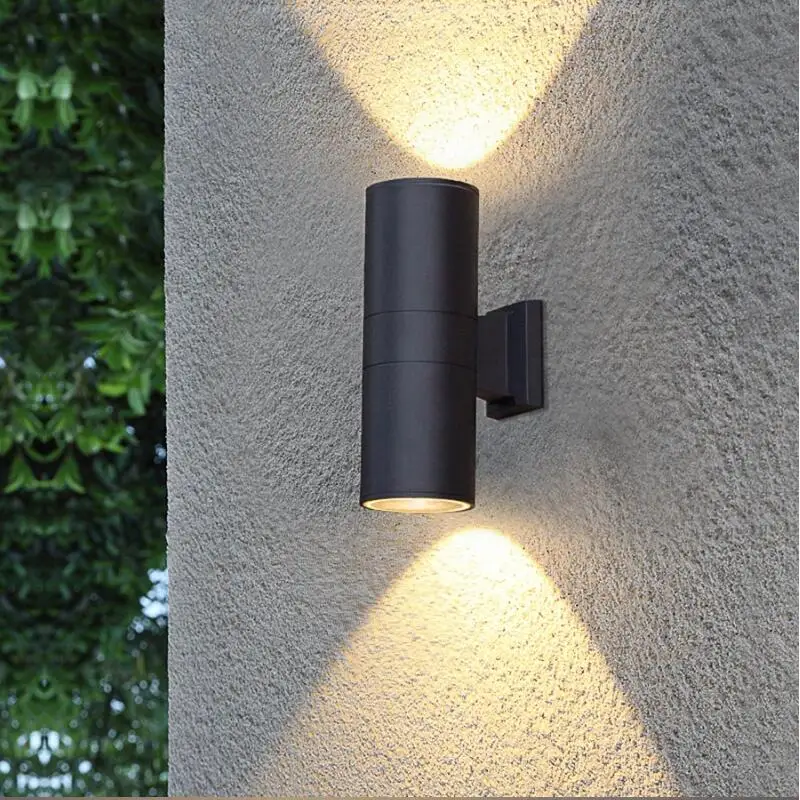 24WX2 COB 48W Outdoor Waterproof LED Wall Light Cylinder Garden Aisle Porch Lamp Up Down Hotel Balcony Villa Exterior