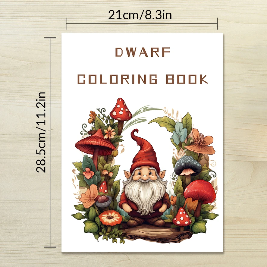 Malbuch – 8,3 x 11,2 Zoll 32 Seiten Zwergenmalbuch – ideales Geschenk für Familie oder Freunde