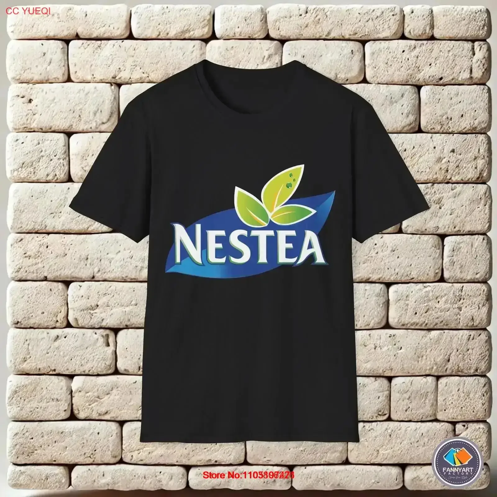 تي شيرت بشعار Nestea عتيق مغسول قليلاً يسمح بمرور الهواء للرجال ناعم وأنيق وممتد برسومات عصرية متعددة الاستخدامات كاجوال عتيقة #1