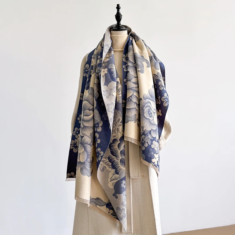 

2025 Luxury Brand Women's Winter Cashmere Scarf - Paisley Printed Tasseled Pashmina Shawl Wrap, Bandana & Poncho