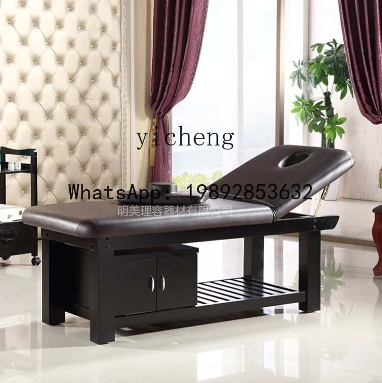 H2  high-grade cabinet reachable beauty bed, massage therapy acupuncture solid wood spa bed