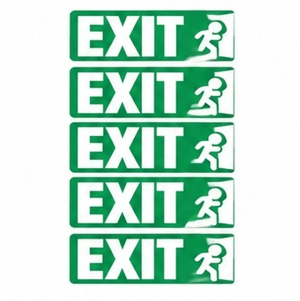 5Pcs Exit Sign Door Stickers Heavy-Duty PVC Material Easy Install Portable Reusable for Business Home Doorway Wall Glass Metal - view 6