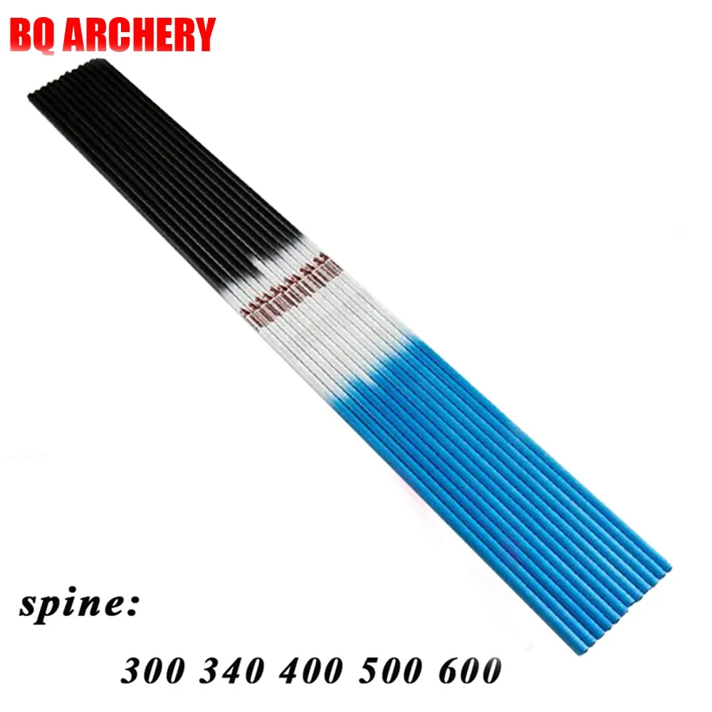 

12pcs Archery Pure Carbon Arrows Shaft Spine300 - 800 ID6.2mm Compound Traditional Bow Hunting and Shooting